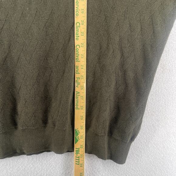 JOSEPH ABBOUD Sweater Mens 2XL Cotton Cashmere 1/4 Zip Pullover Olive Green NEW - Picture 13 of 14